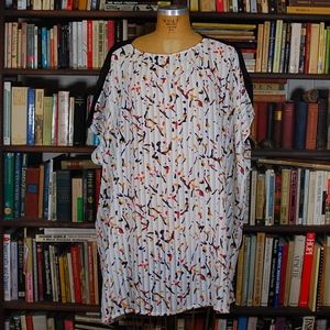 Card Soul Sheer Caftan Color Block Dress